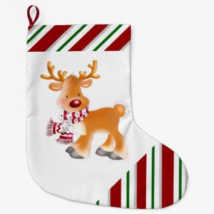 Grande Chaussette De Noël Stockage de Noël/Rudolph