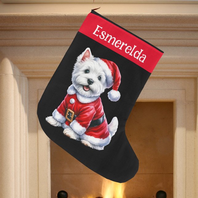 Grande Chaussette De Noël Stockage de Noël Westie personnalisé (Créateur téléchargé)