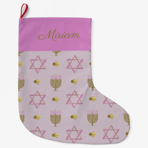 Grande Chaussette De Noël Stockage Hanoukka