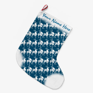 Grande Chaussette De Noël Stockage personnalisé des rennes de Noël