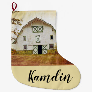 Grande Chaussette De Noël Stockage personnalisé Sunset Grange Pays Rustique