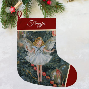 Grande Chaussette De Noël Stocker Fée Arbre de Noël, Personnalisé