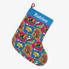 Grande Chaussette De Noël Stocker Noël de la bande dessinée