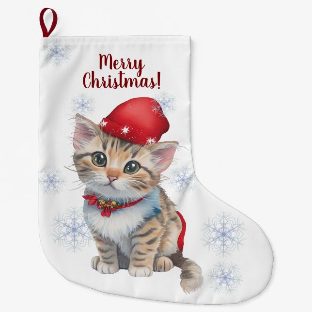 Grande Chaussette De Noël Stocking de Noël personnalisable (Devant)