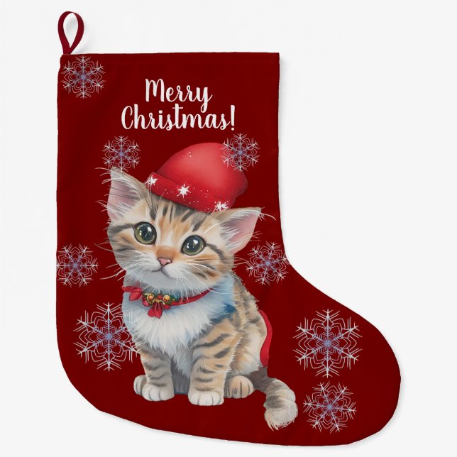 Grande Chaussette De Noël Stocking de Noël personnalisable (Devant)