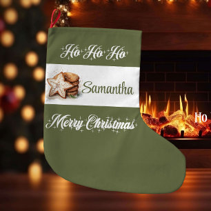 Grande Chaussette De Noël Style de vacances neutre classique Noël personnali