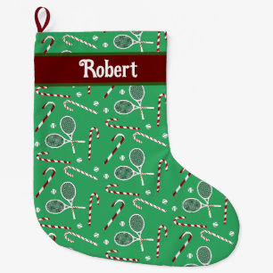 Grande Chaussette De Noël Sucre de canne Whimsal Noël Tennis de Noël