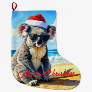 Grande Chaussette De Noël Sun et Surf Koala Santa Hat