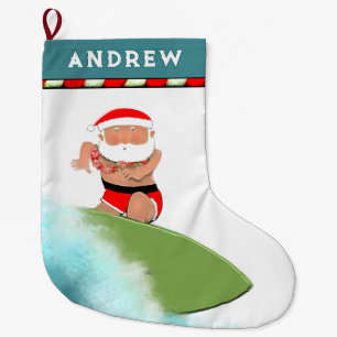 Grande Chaussette De Noël Surf à Hawaï