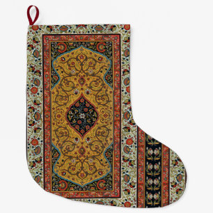Grande Chaussette De Noël Tapis Persan Ancien Élégant Design