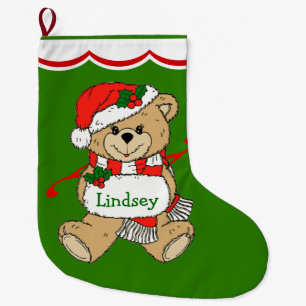 Grande Chaussette De Noël Teddy Bear personnalisée