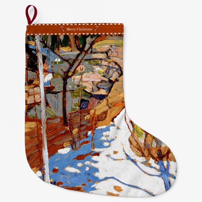 Grande Chaussette De Noël Tom Thomson - Neige et Rocks+ (Devant)