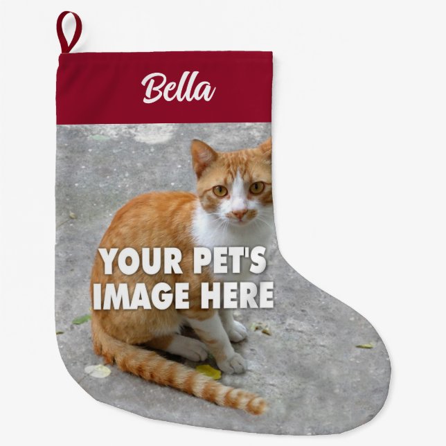 Grande Chaussette De Noël Ton chat photo Noël Stocker (Devant)