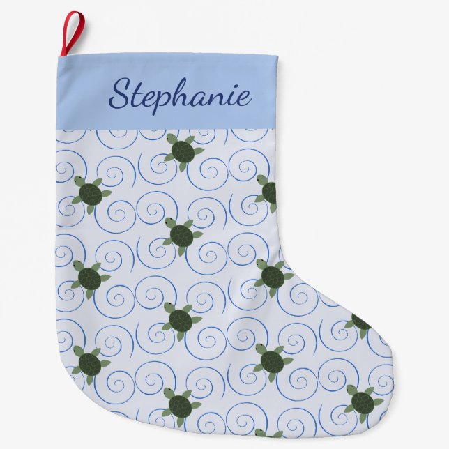 Grande Chaussette De Noël Tortue De Mer (Devant)