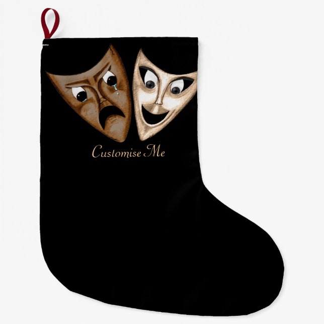 Grande Chaussette De Noël Tragédie et comédie (Devant)