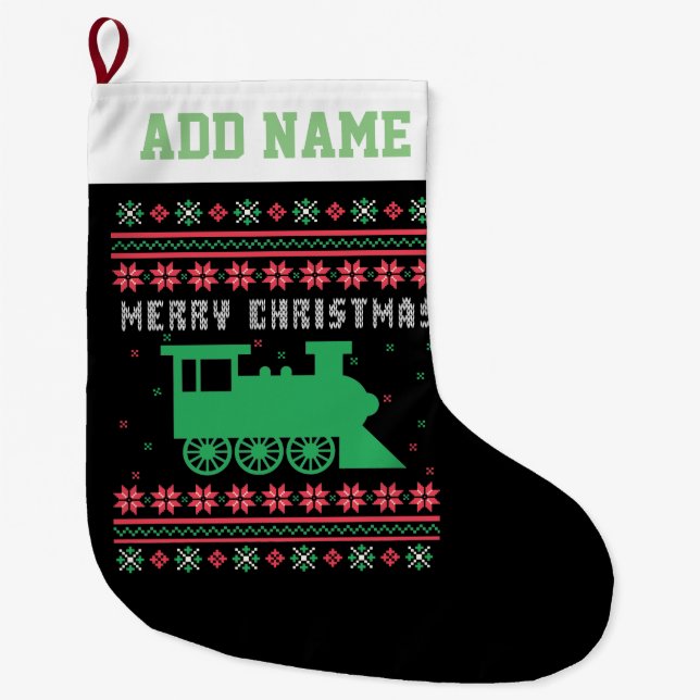 Grande Chaussette De Noël Train Laid Christmas Sweat (Devant)