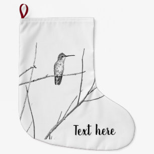 Grande Chaussette De Noël Un colibri sur un bâton