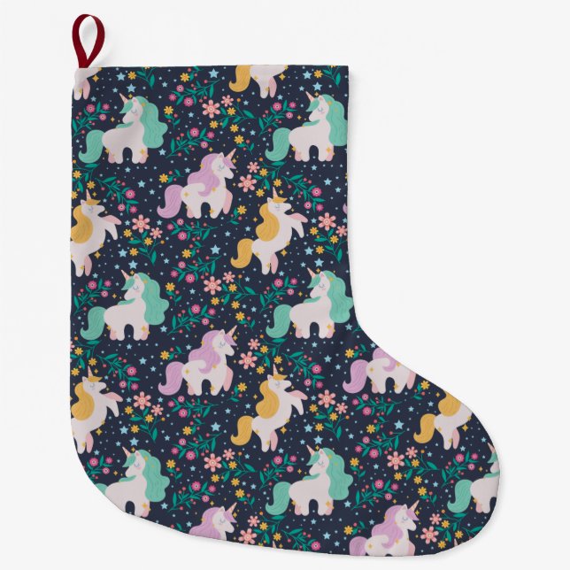 Grande Chaussette De Noël Unicorne (Devant)