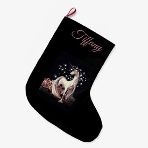 Grande Chaussette De Noël Unicorne personnalisée