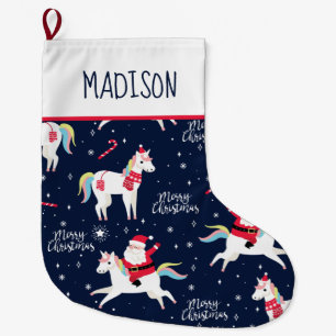 Grande Chaussette De Noël Unicornes et Santas