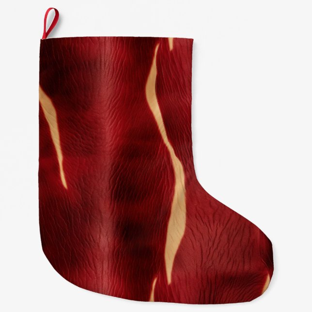 Grande Chaussette De Noël Vachette à crème rouge occidentale (Devant)