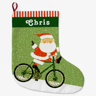 Grande Chaussette De Noël Vélo cadeau de vacances