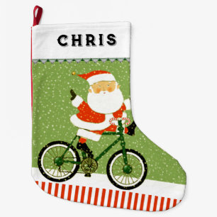 Grande Chaussette De Noël Vélo Vacances cadeau