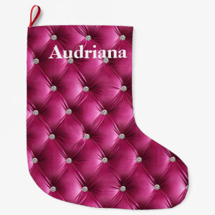Grande Chaussette De Noël Velvet Rose Chaud
