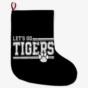 Grande Chaussette De Noël Vintage Tigers School Sports Nom Retro