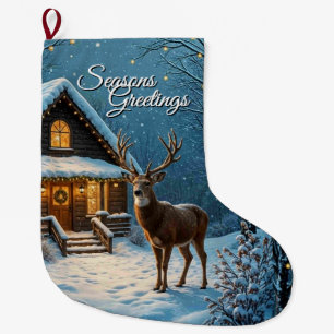 Grande Chaussette De Noël Visite de Noël enneigée de Big Buck personnelle