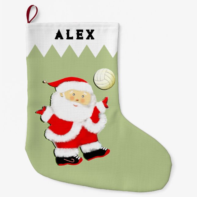 Grande Chaussette De Noël Volley-ball Père Noël (Devant)