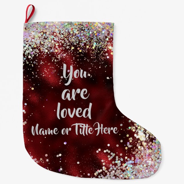 Grande Chaussette De Noël Vous êtes adoré Personnalisé (Devant)