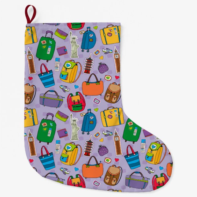 Grande Chaussette De Noël Voyage (Devant)