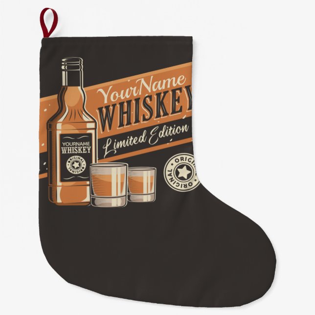 Grande Chaussette De Noël Whiskey Liquor Bottle Western Bar (Devant)
