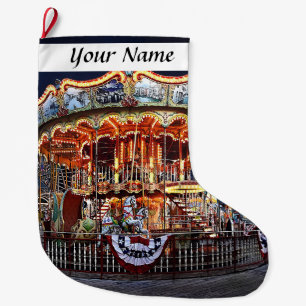 Grande Chaussette De Noël Wildwood NJ – Carrousel vénitien de nuit