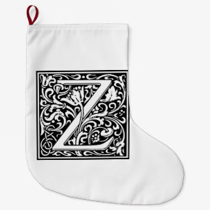 Grande Chaussette De Noël William Morris Alphabet "Z"