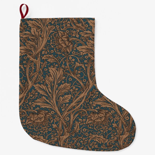 Grande Chaussette De Noël William Morris Motif Floral Classique Arcadie (Devant)