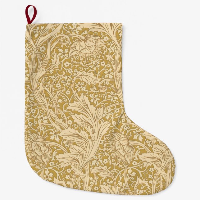 Grande Chaussette De Noël William Morris Motif Floral Classique Arcadie (Devant)
