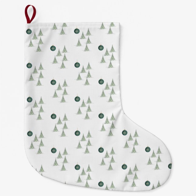 Grande Chaussette De Noël Winter Pines Gift Wrap (Devant)