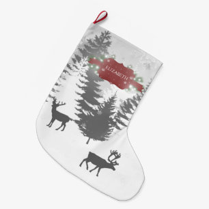 Grande Chaussette De Noël Winter Wonderland Noël Stocker - Rouge