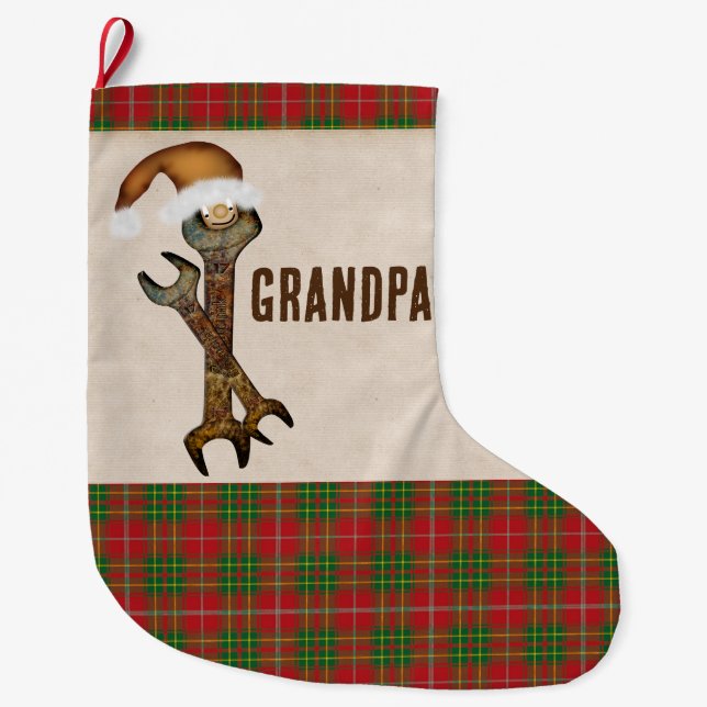 Grande Chaussette De Noël Wrenches Whimsical Personnalisées (Devant)