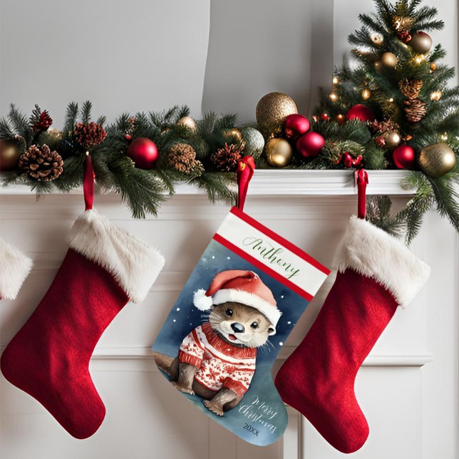 Grande Chaussette De Noël Xmas Otter (Créateur téléchargé)