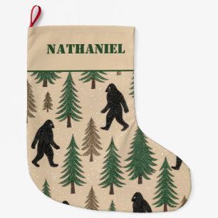 Grande Chaussette De Noël Yéti novelty double face personnalisé
