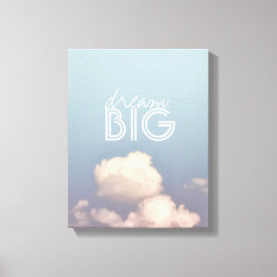 grande citation rêve toile enveloppé bleu ciel