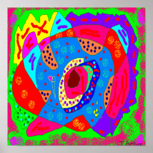 Grande couleur grand art amusant poster abstrait