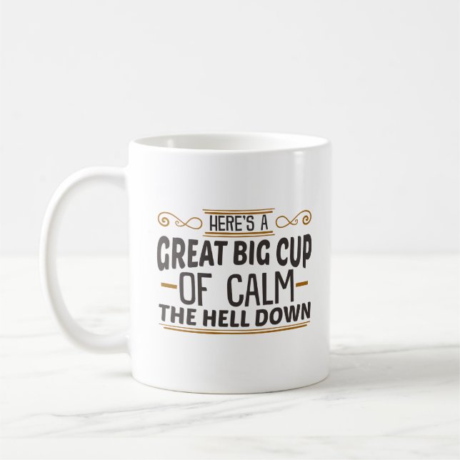 Grande Coupe du calme L'enfer du café Mug (Gauche)