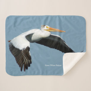 Grande couverture de sherpa de pélican blanc