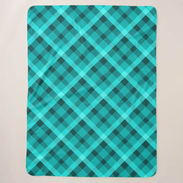 Grande couverture Sherpa Plaid cool Élégante Turqu (Devant)