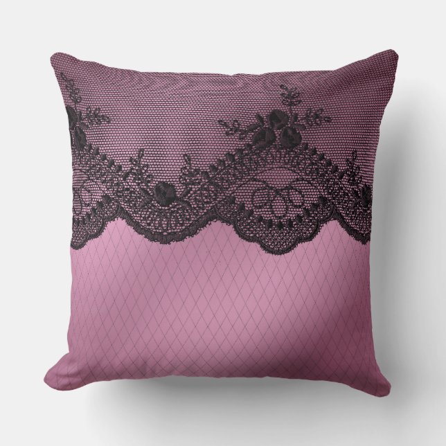 Grande dentelle de Rose Coussin décorative (Recto)