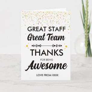 Grande Équipe Super Personnel Carte de Remerciemen